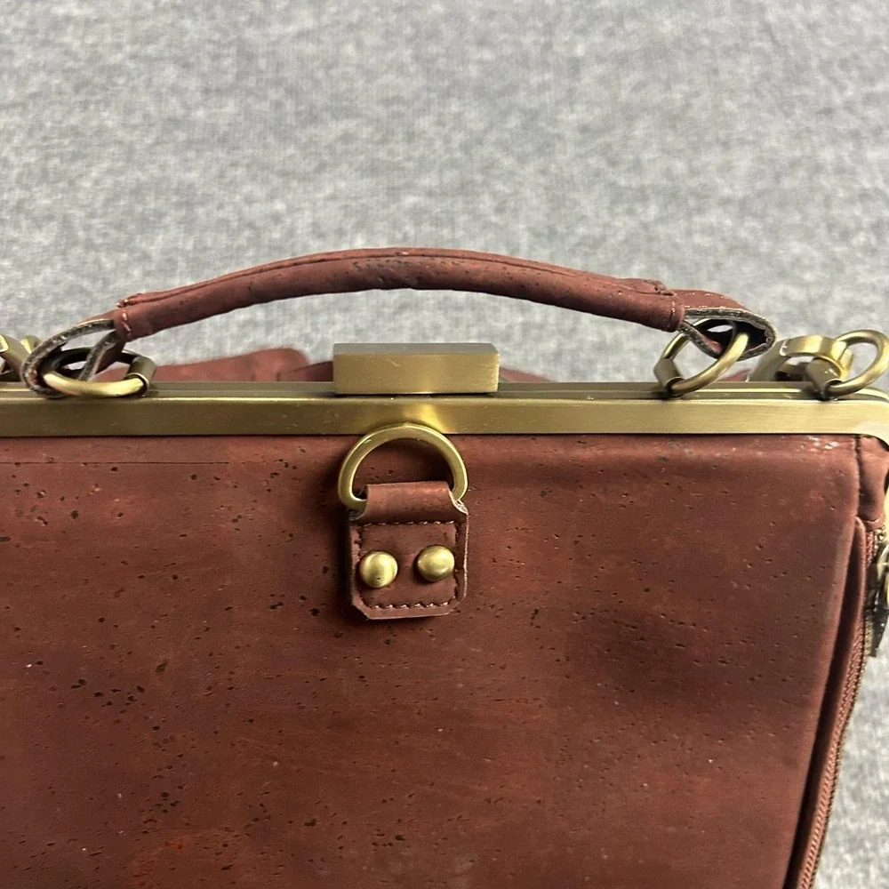 Laflore Bobobark Laptop Bag Womens Large Brown Cork Crossbody Business Work